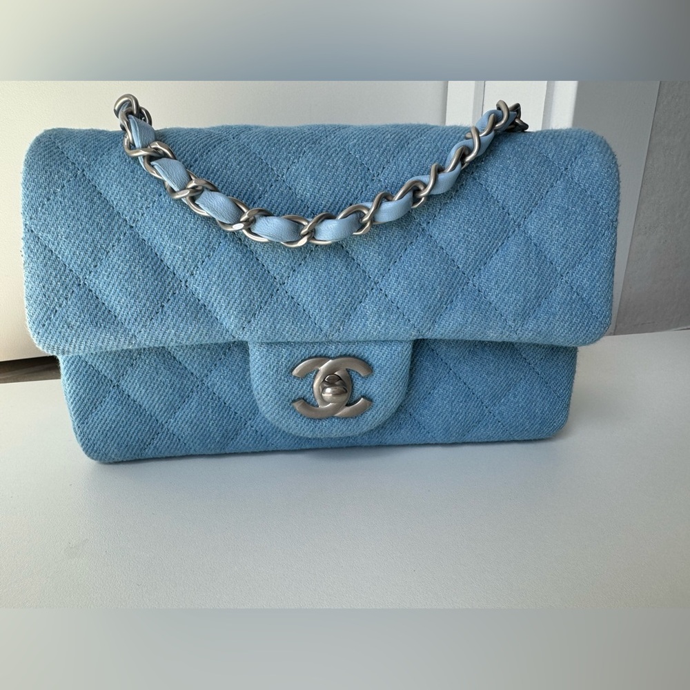 CHANEL 2025 Light Blue Denim Bag